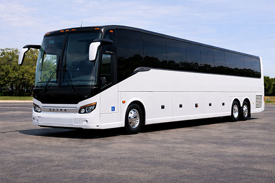 56-passenger charter bus available for charter in Canton, MS